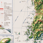 Korea Topographic 1966 Shaded Relief Map - Muir Way - Vintage Relief