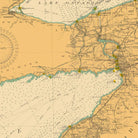 Lake Erie and Waterways between Lakes Ontario and Huron Nautical Chart 1910 - Muir Way - Vintage Map