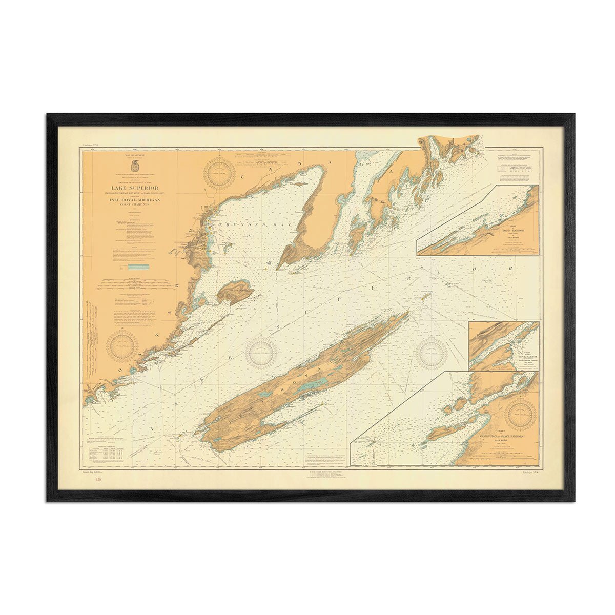 Lake Superior from Grand Portage Bay to Lamb Island Nautical Chart 1926 - Muir Way - Vintage Map