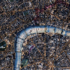 London - Whitbread's New Plan 1853 Shaded Relief Map - Muir Way - Vintage Relief