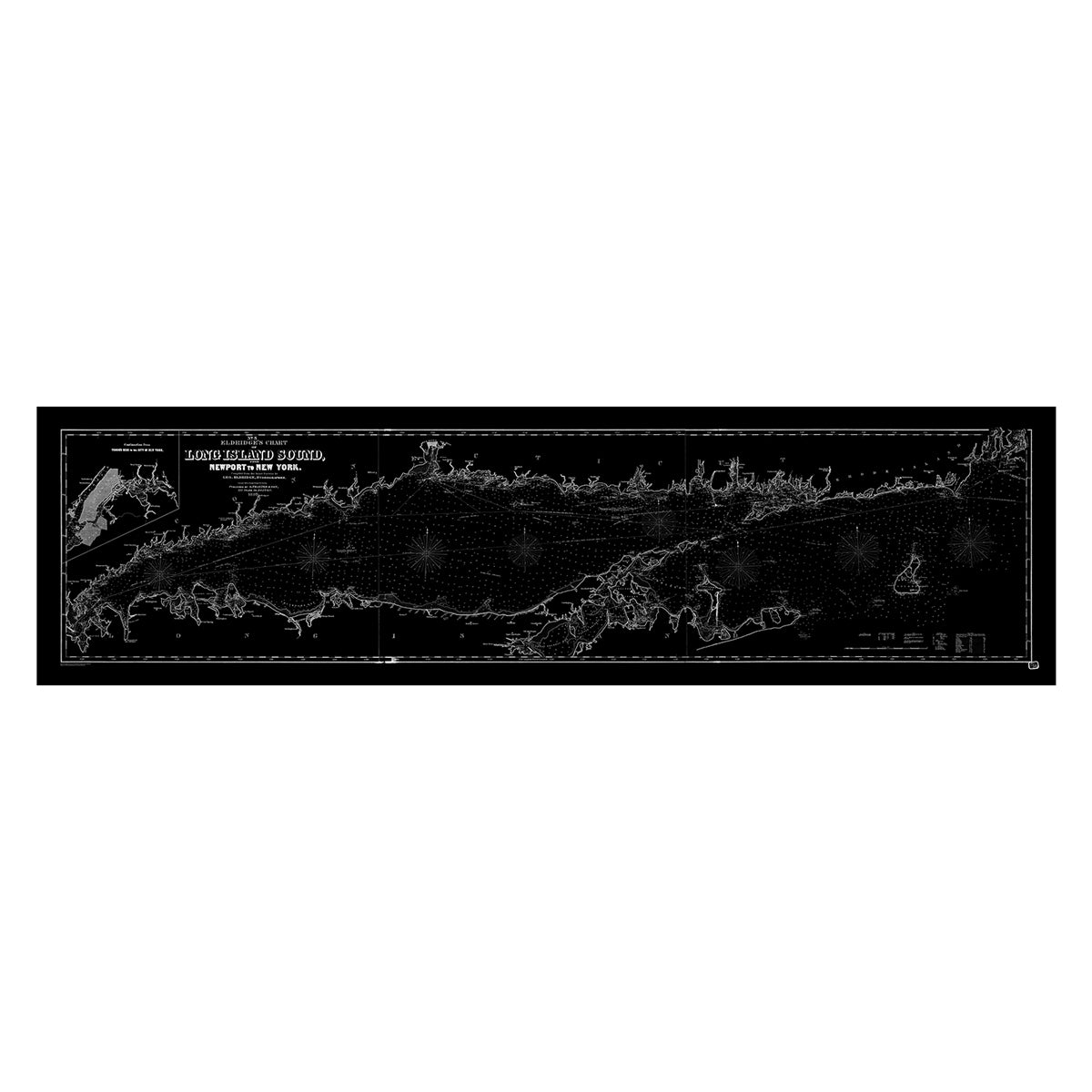 Long Island Sound Nautical Chart 1899 - Muir Way - Vintage Map