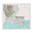 Louisiana 1968 Shaded Relief Map - Muir Way - Vintage Relief