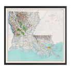 Louisiana 1968 Shaded Relief Map - Muir Way - Vintage Relief