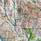 Louisiana 1968 Shaded Relief Map - Muir Way - Vintage Relief