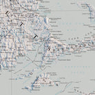 Massachusetts, Rhode Island, and Connecticut 1975 Shaded Relief Map - Muir Way - Vintage Relief
