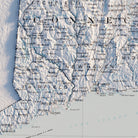 Massachusetts, Rhode Island, and Connecticut 1975 Shaded Relief Map - Muir Way - Vintage Relief