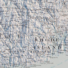 Massachusetts, Rhode Island, and Connecticut 1975 Shaded Relief Map - Muir Way - Vintage Relief