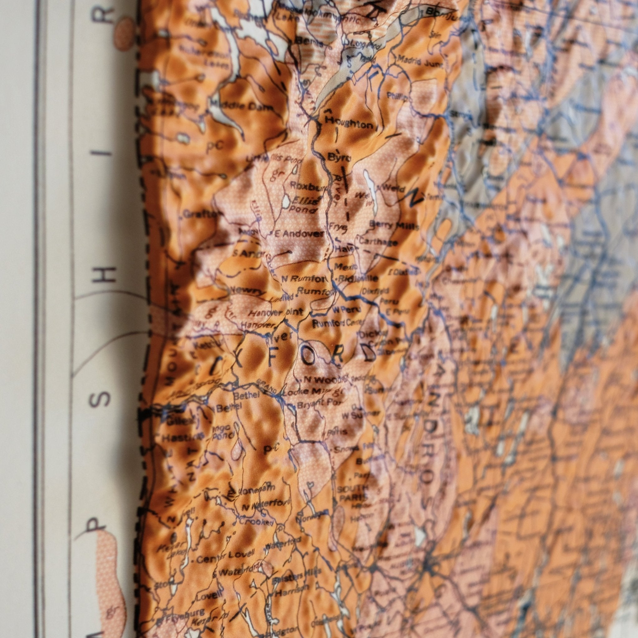 Maine 1933 3D Raised Relief Map - Muir Way - 3D