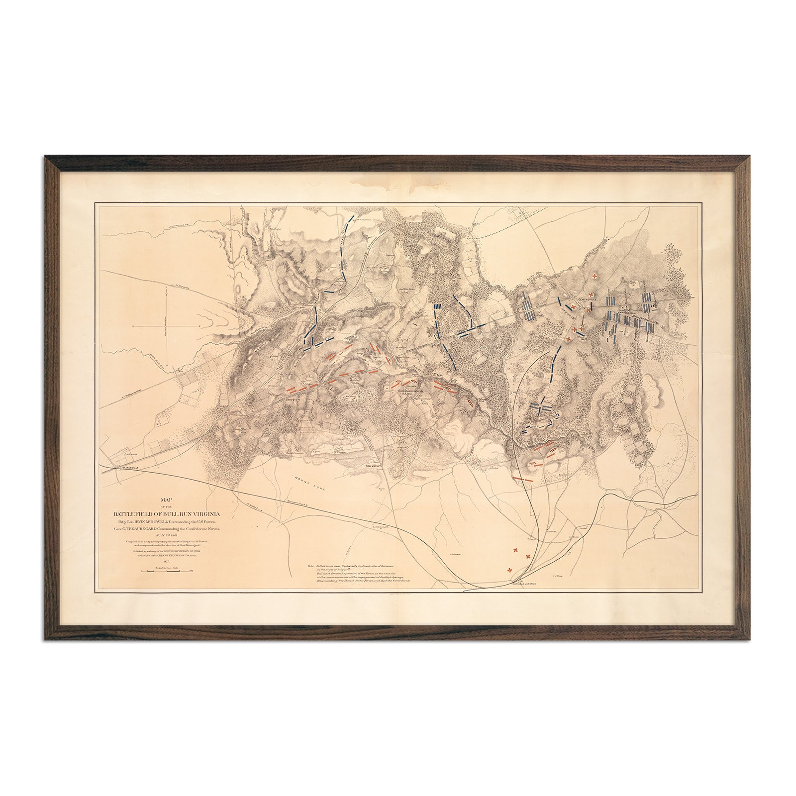 Map of the Battlefield of Bull Run - Muir Way - Vintage Map