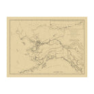 Map of the Distribution of the Native Tribes of Alaska and Adjoining Territory 1875 - Muir Way - Vintage Map