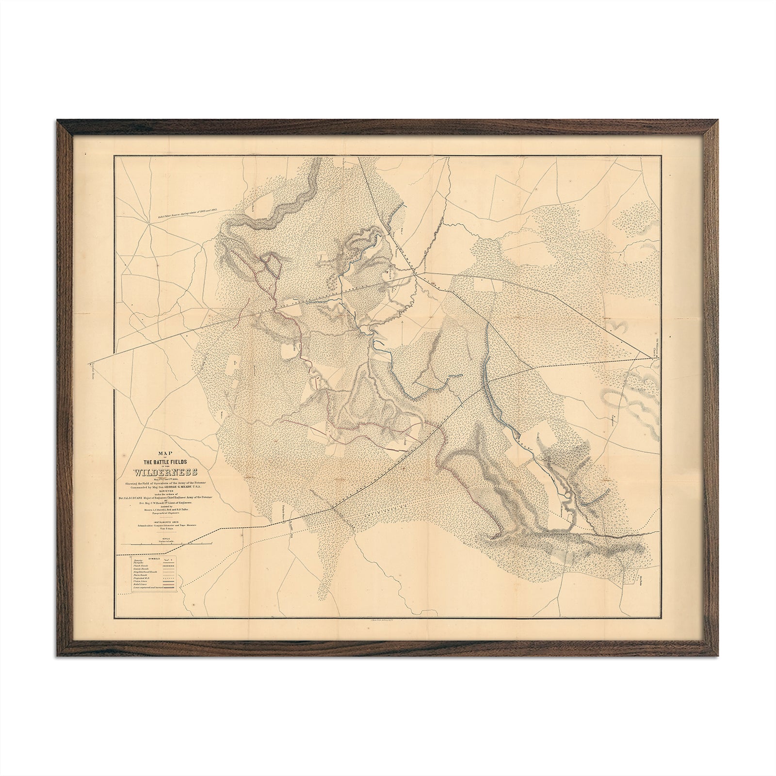 Map of the Battle Fields of Wilderness - Muir Way - Vintage Map