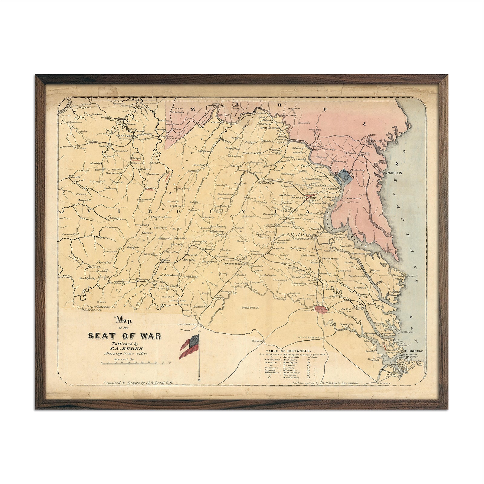 Map of the Seat of War - Muir Way - Vintage Map