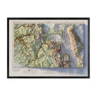 Mariposa, CA 1957 Shaded Relief Map - Muir Way - Vintage Relief
