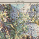Mariposa, CA 1957 Shaded Relief Map - Muir Way - Vintage Relief