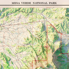 Mesa Verde National Park 1967 Shaded Relief Map - Muir Way - Vintage Relief