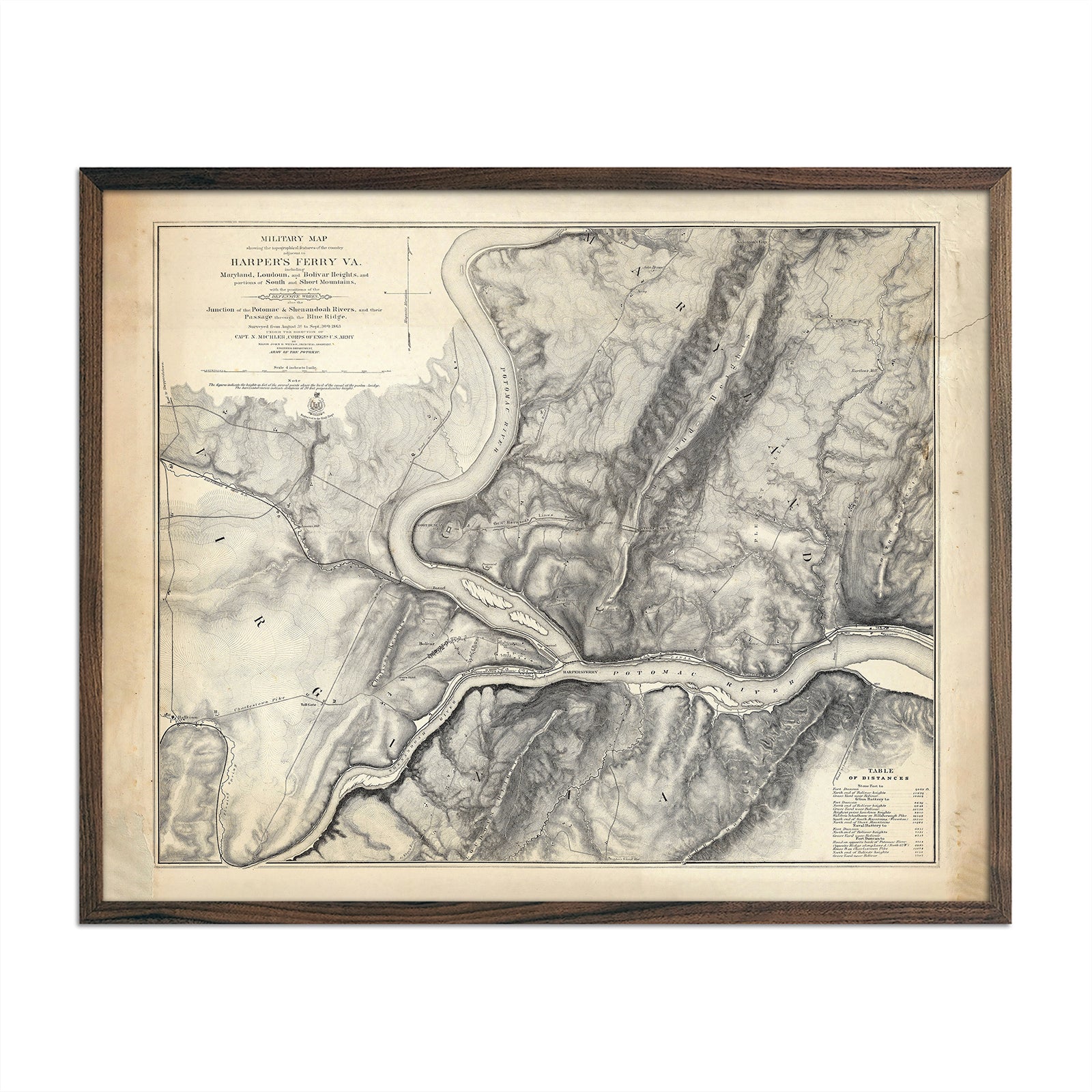 Military Map of Harper's Ferry, VA - Muir Way - Vintage Map