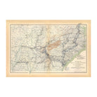 Military Map of Marches by W.T. Sherman - Muir Way - Vintage Map