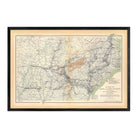 Military Map of Marches by W.T. Sherman - Muir Way - Vintage Map