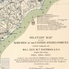 Military Map of Marches by W.T. Sherman - Muir Way - Vintage Map