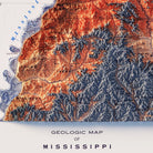 Mississippi 1969 Shaded Relief Map - Muir Way - Vintage Relief