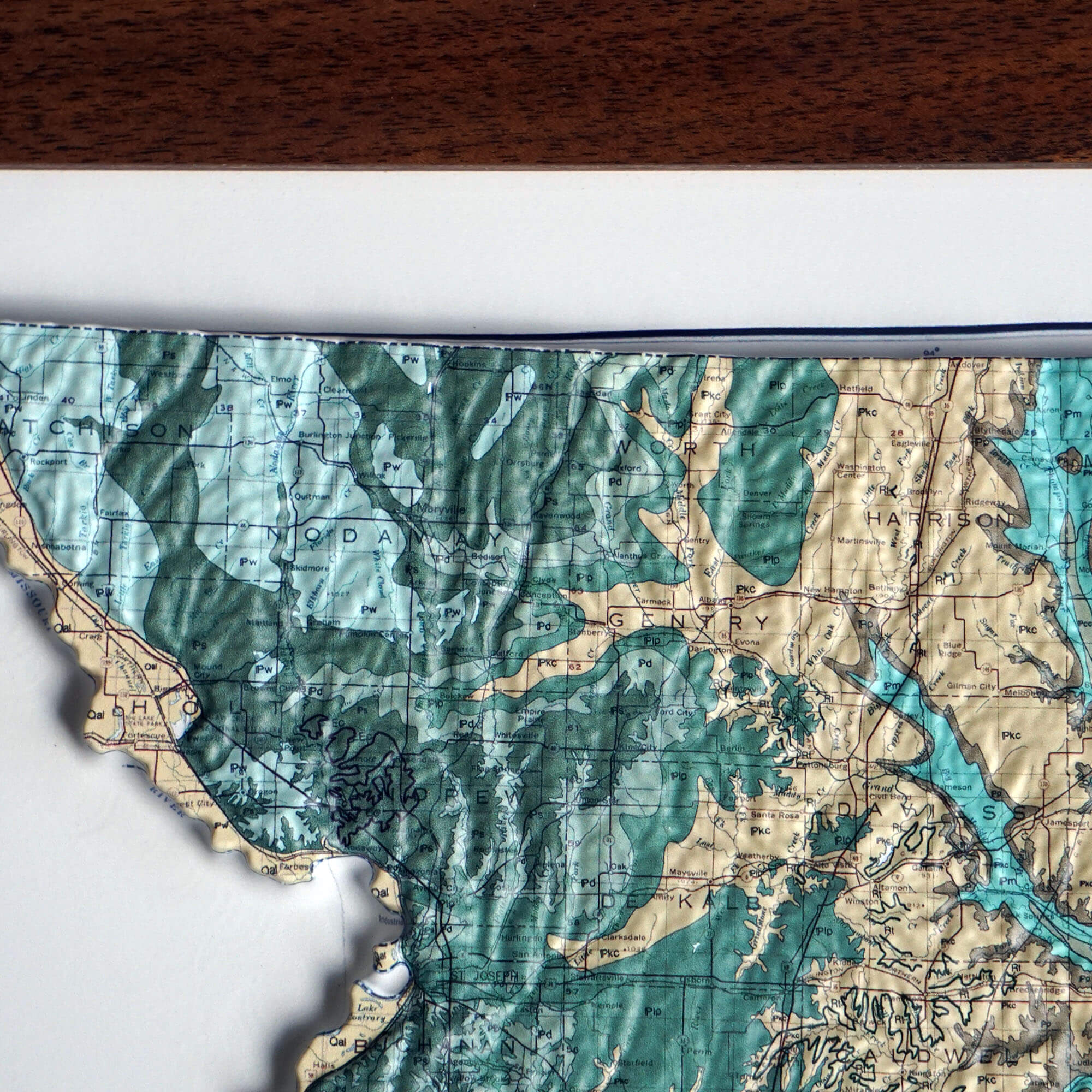 Missouri 1979 3D Raised Relief Map - Muir Way - 3D
