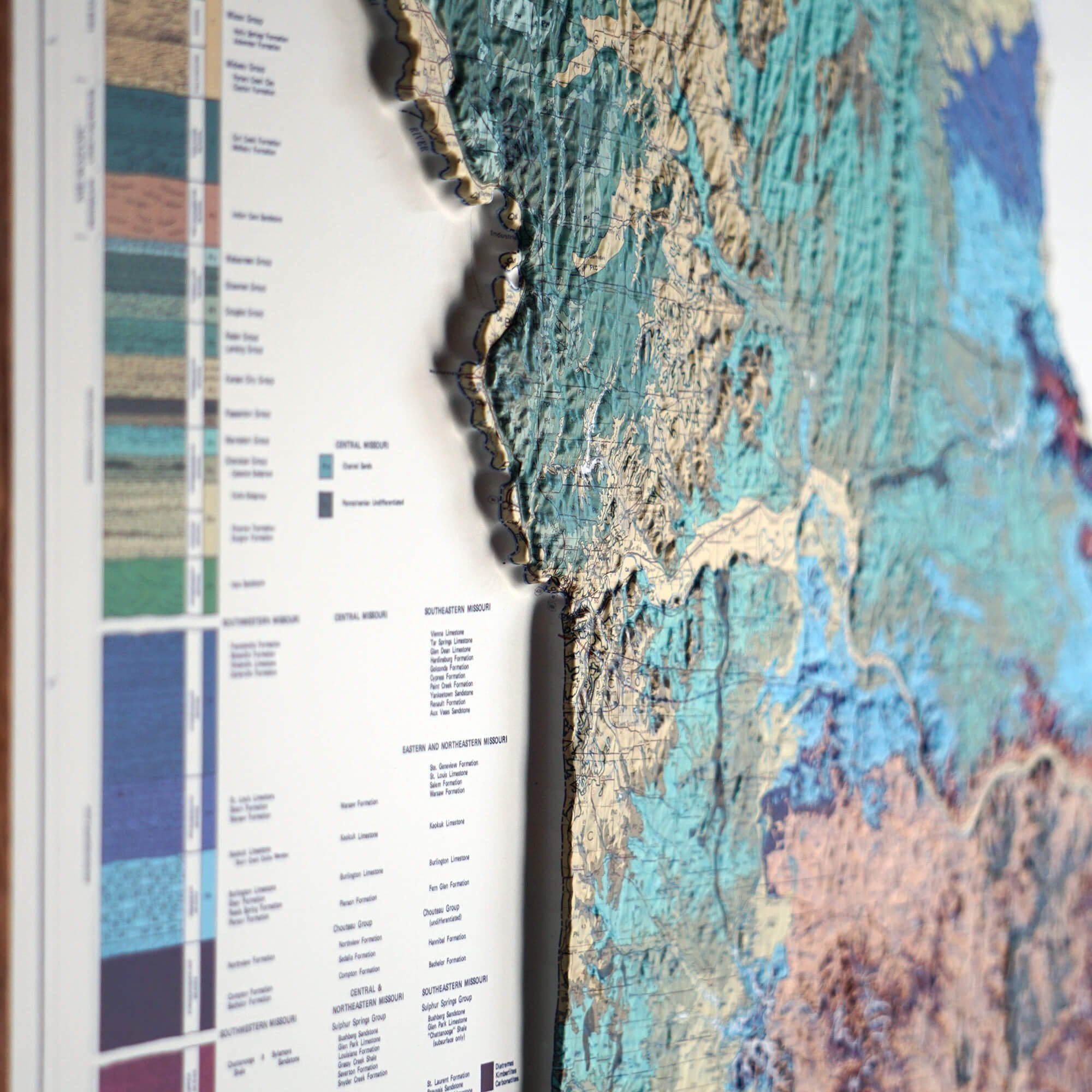 Missouri 1979 3D Raised Relief Map - Muir Way - 3D
