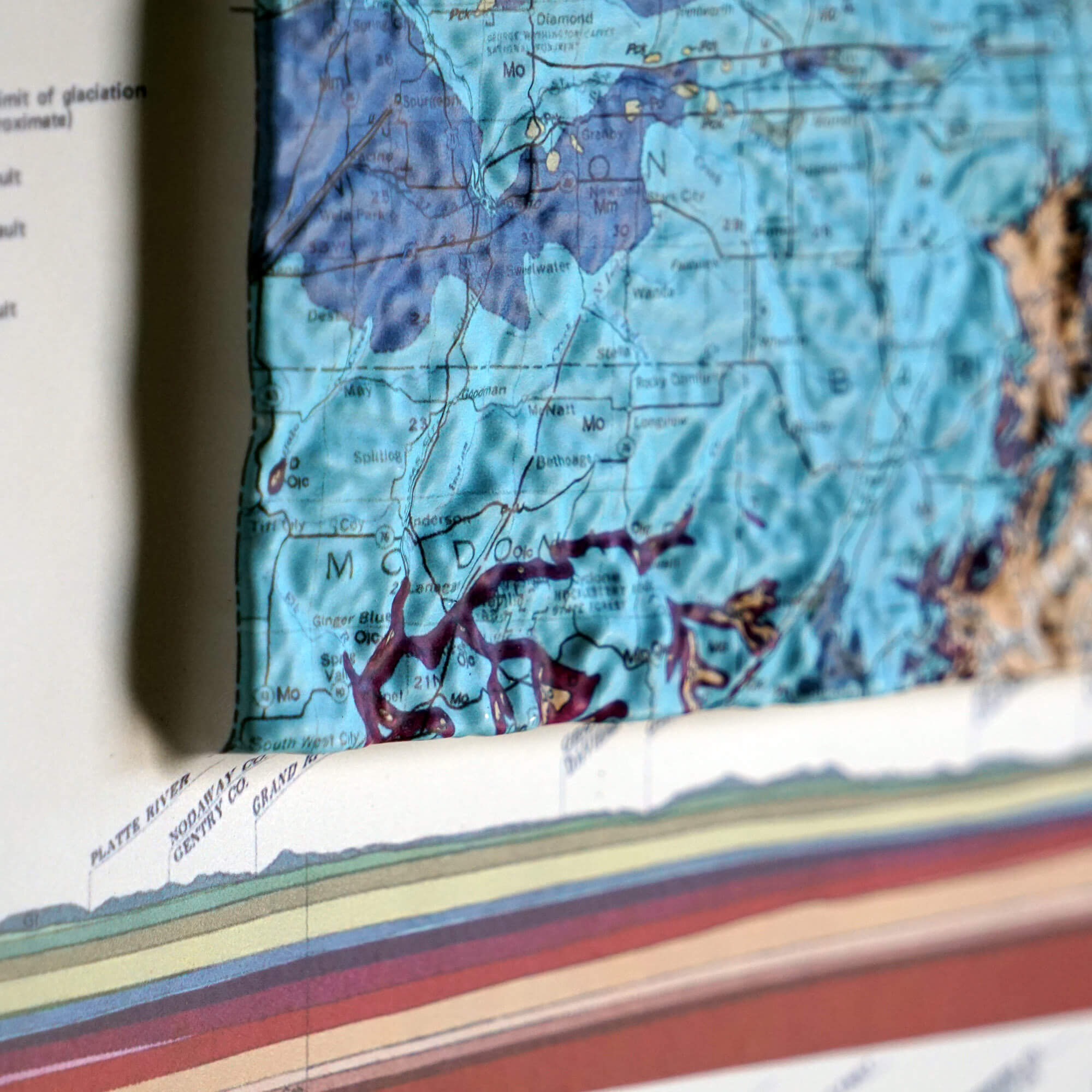 Missouri 1979 3D Raised Relief Map - Muir Way - 3D