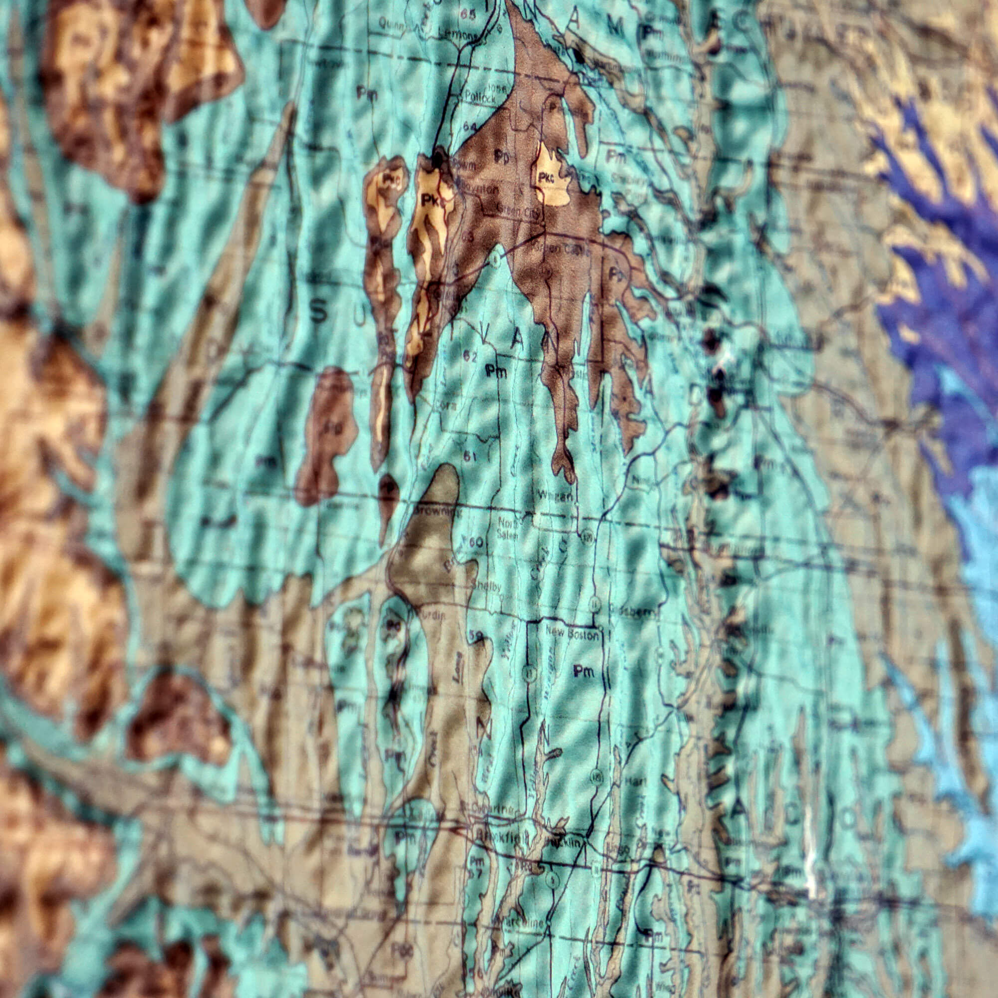 Missouri 1979 3D Raised Relief Map - Muir Way - 3D