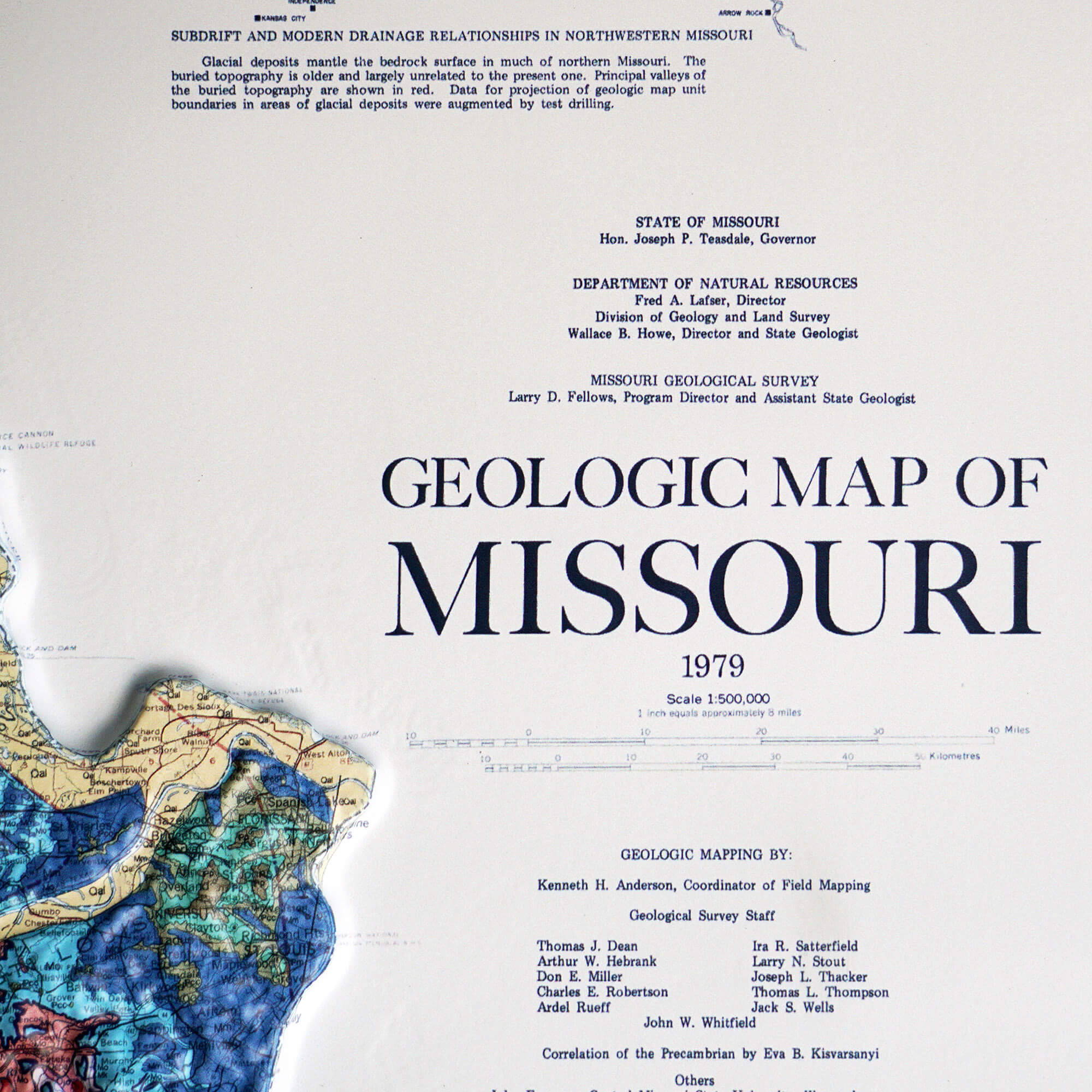 Missouri 1979 3D Raised Relief Map - Muir Way - 3D