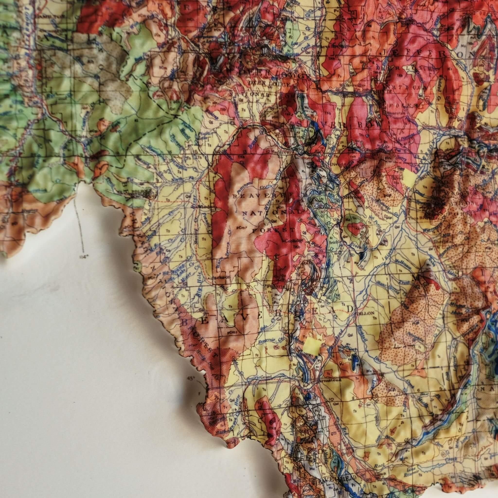 Montana 1955 3D Raised Relief Map - Muir Way - 3D