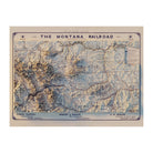 Montana Railroad 1899 Shaded Relief Map - Muir Way - Vintage Relief