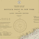 Montauk Point to New York and Long Island Sound Nautical Chart 1934 - Muir Way - Vintage Map