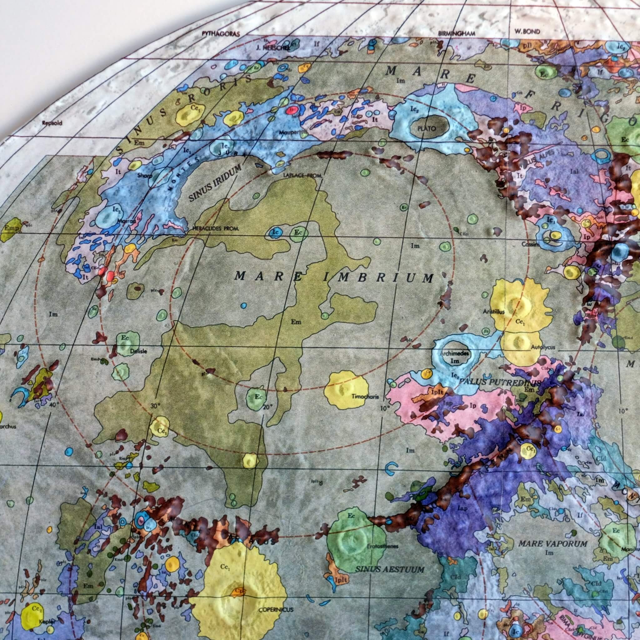 Moon Geological 3D Raised Relief Map - Muir Way - 3D