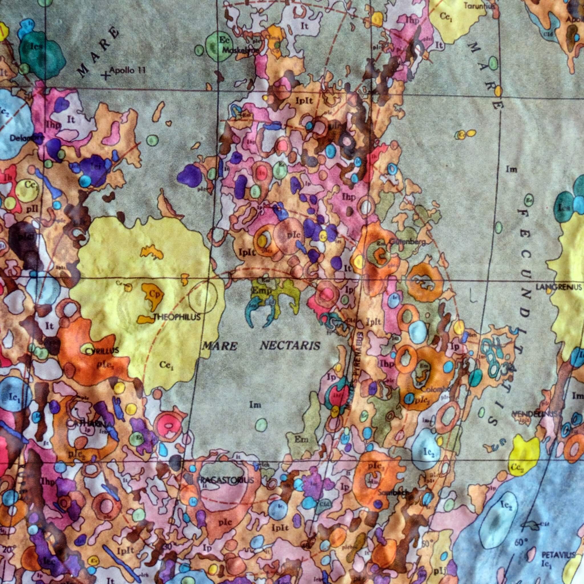 Moon Geological 3D Raised Relief Map - Muir Way - 3D