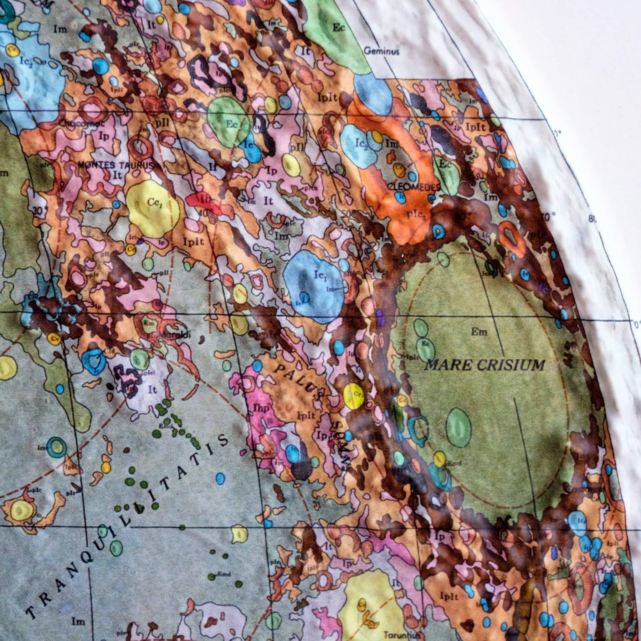 Moon Geological 3D Raised Relief Map - Muir Way - 3D