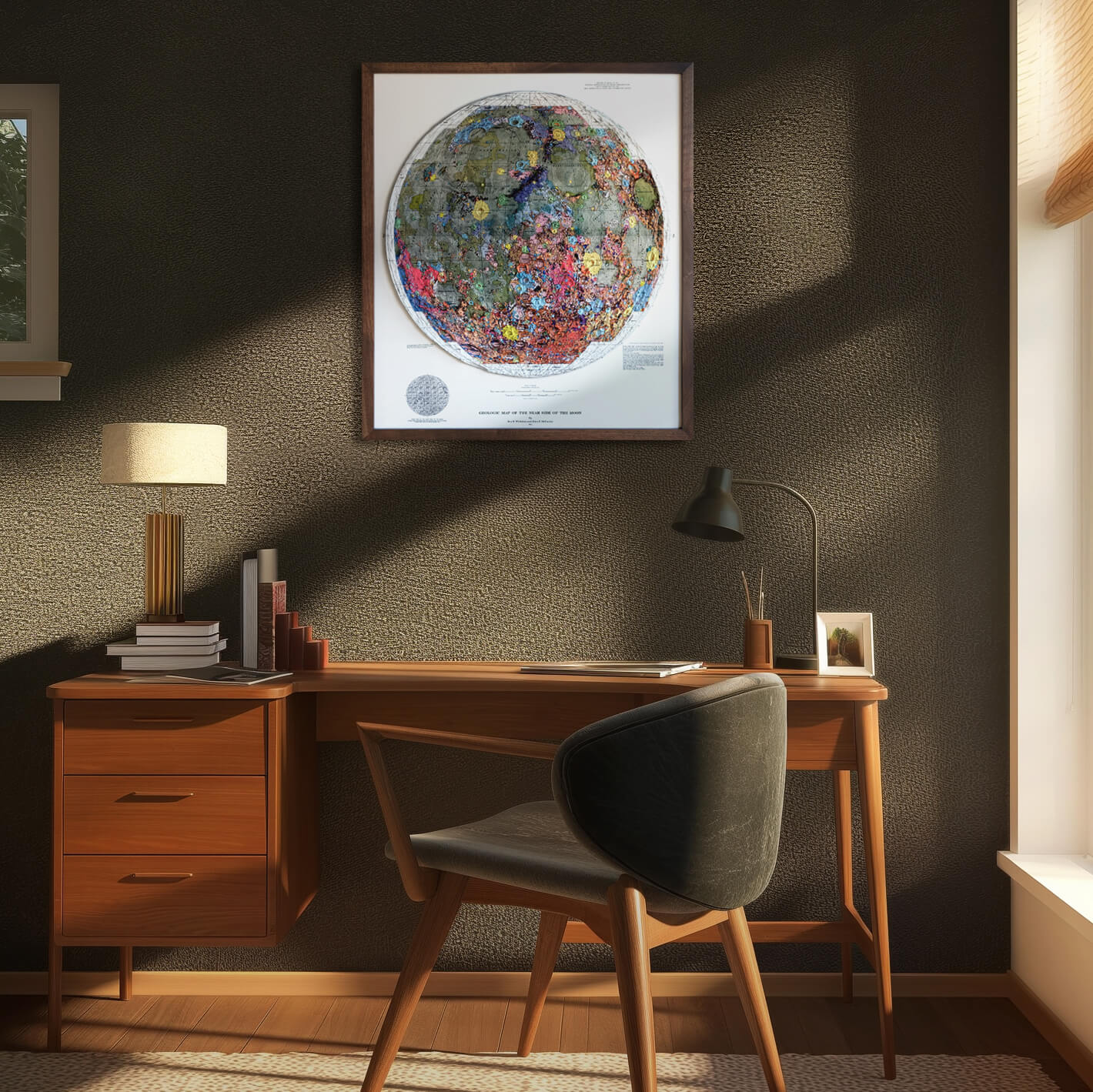 Moon Geological 3D Raised Relief Map - Muir Way - 3D