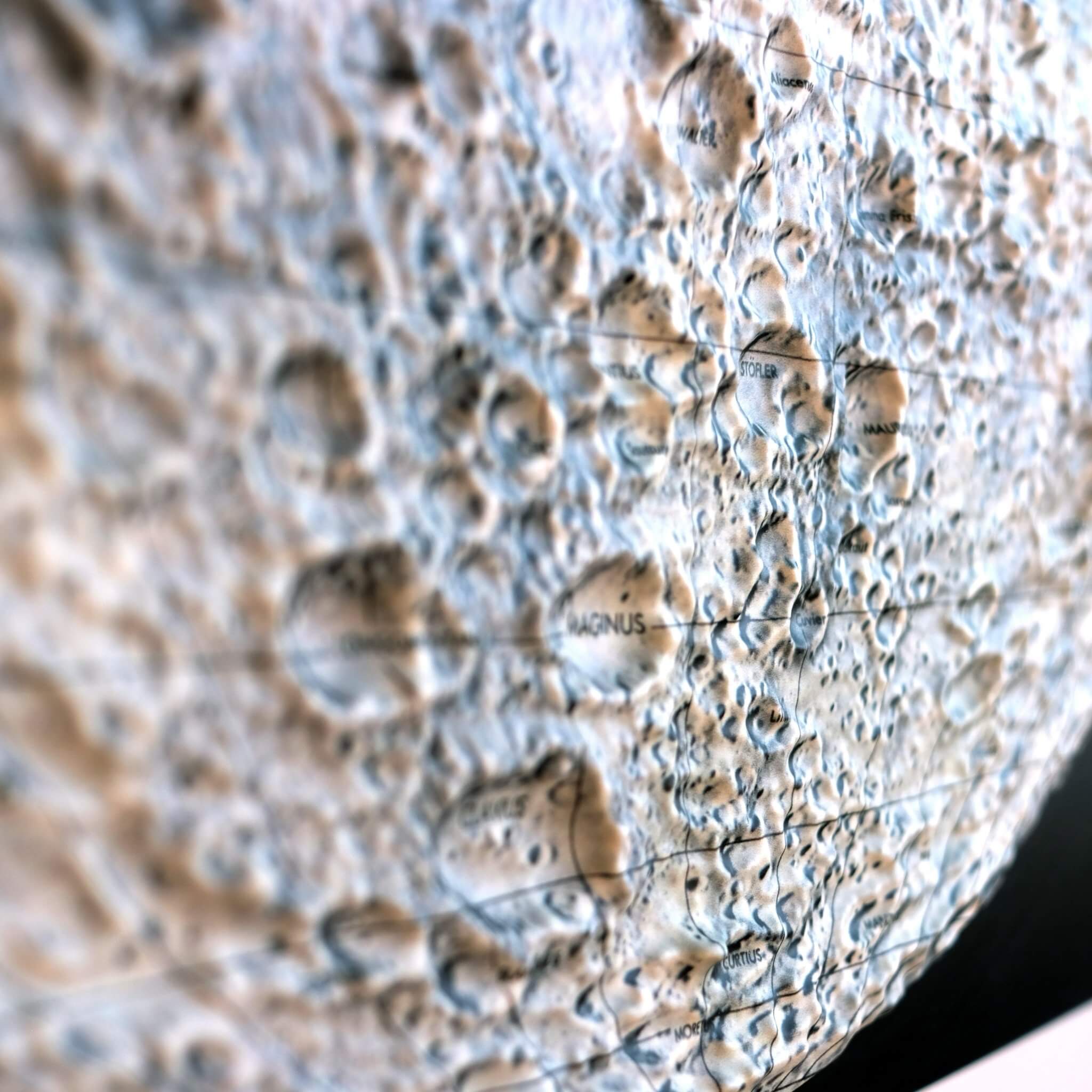 Moon 1966 3D Raised Relief Map - Muir Way - 3D