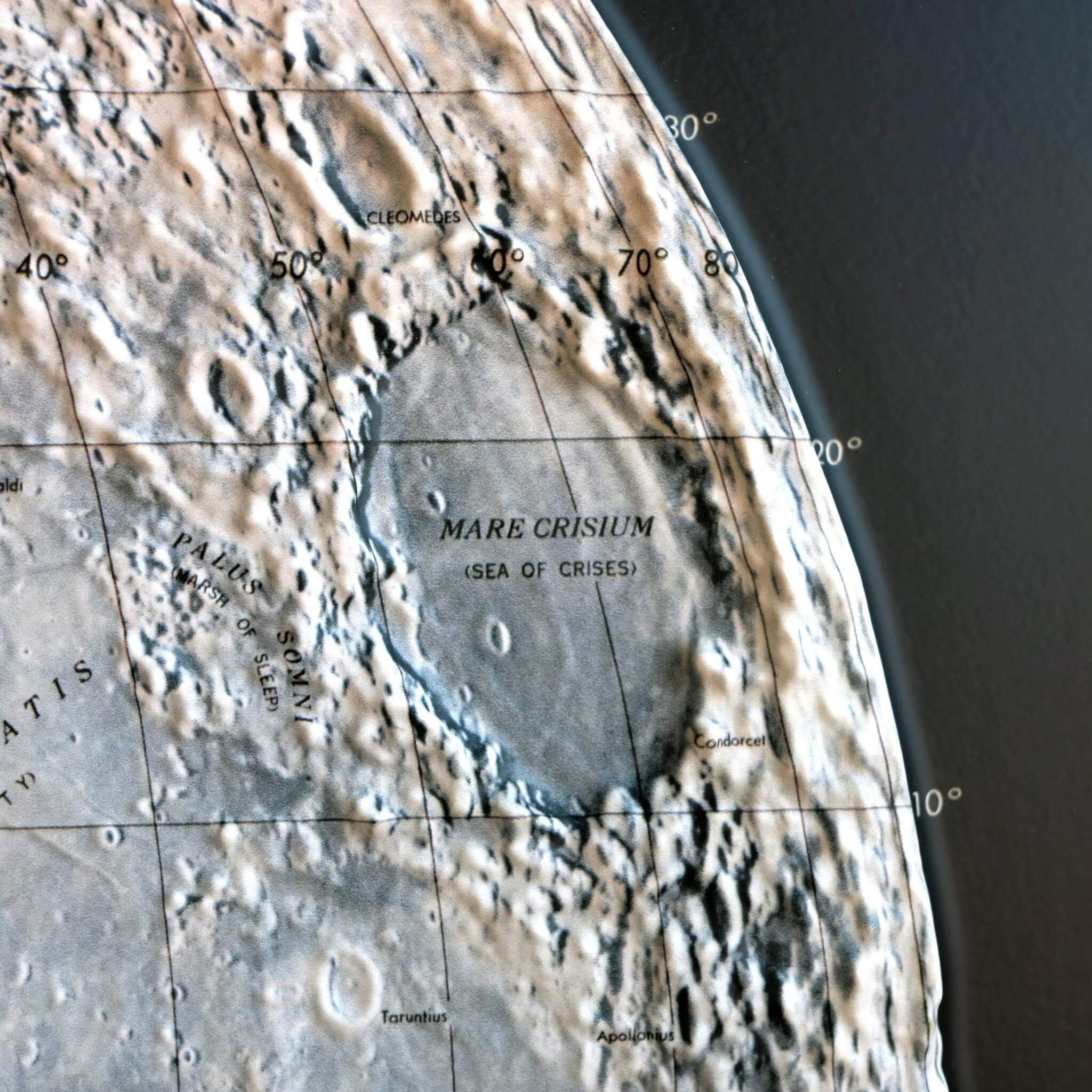 Moon 1966 3D Raised Relief Map - Muir Way - 3D