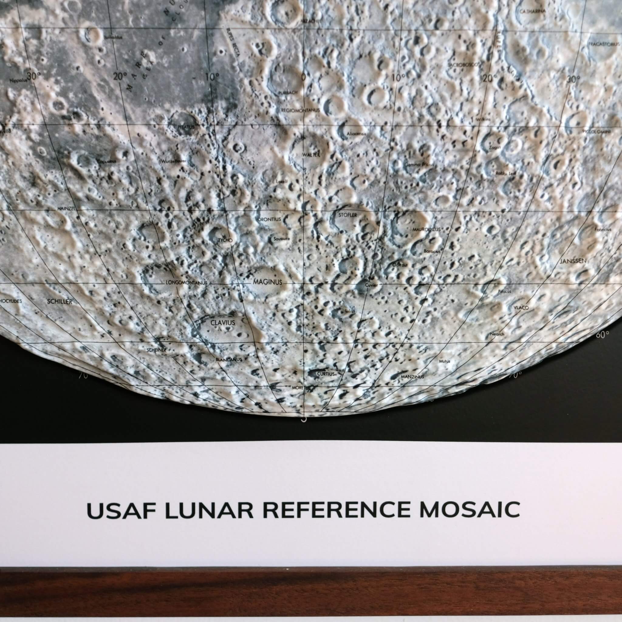 Moon 1966 3D Raised Relief Map - Muir Way - 3D