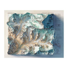 Mt. Everest Region 1957 Shaded Relief Map - Muir Way - Vintage Relief