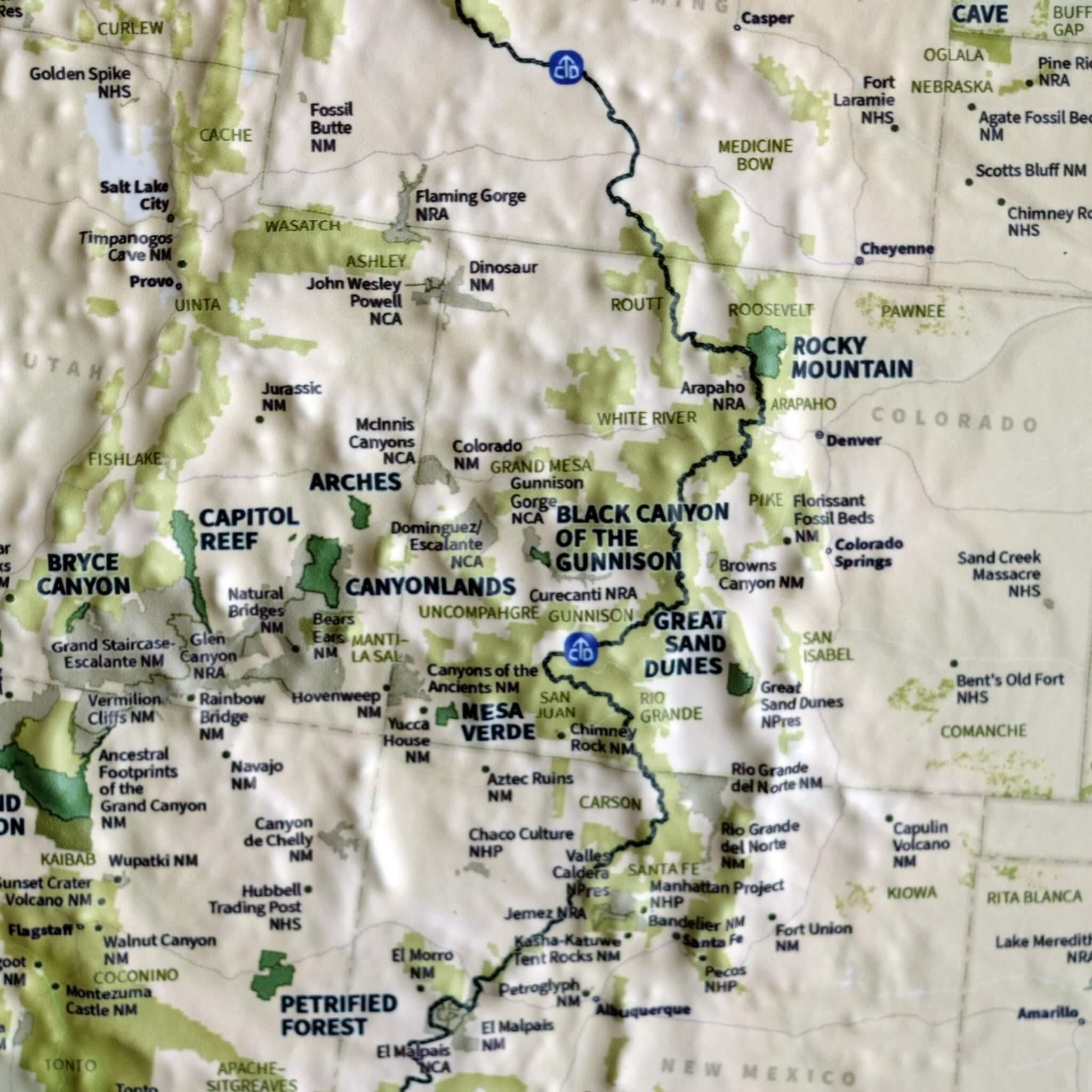 USA National Parks 3D Raised Relief Map - Muir Way - Natural Atlas