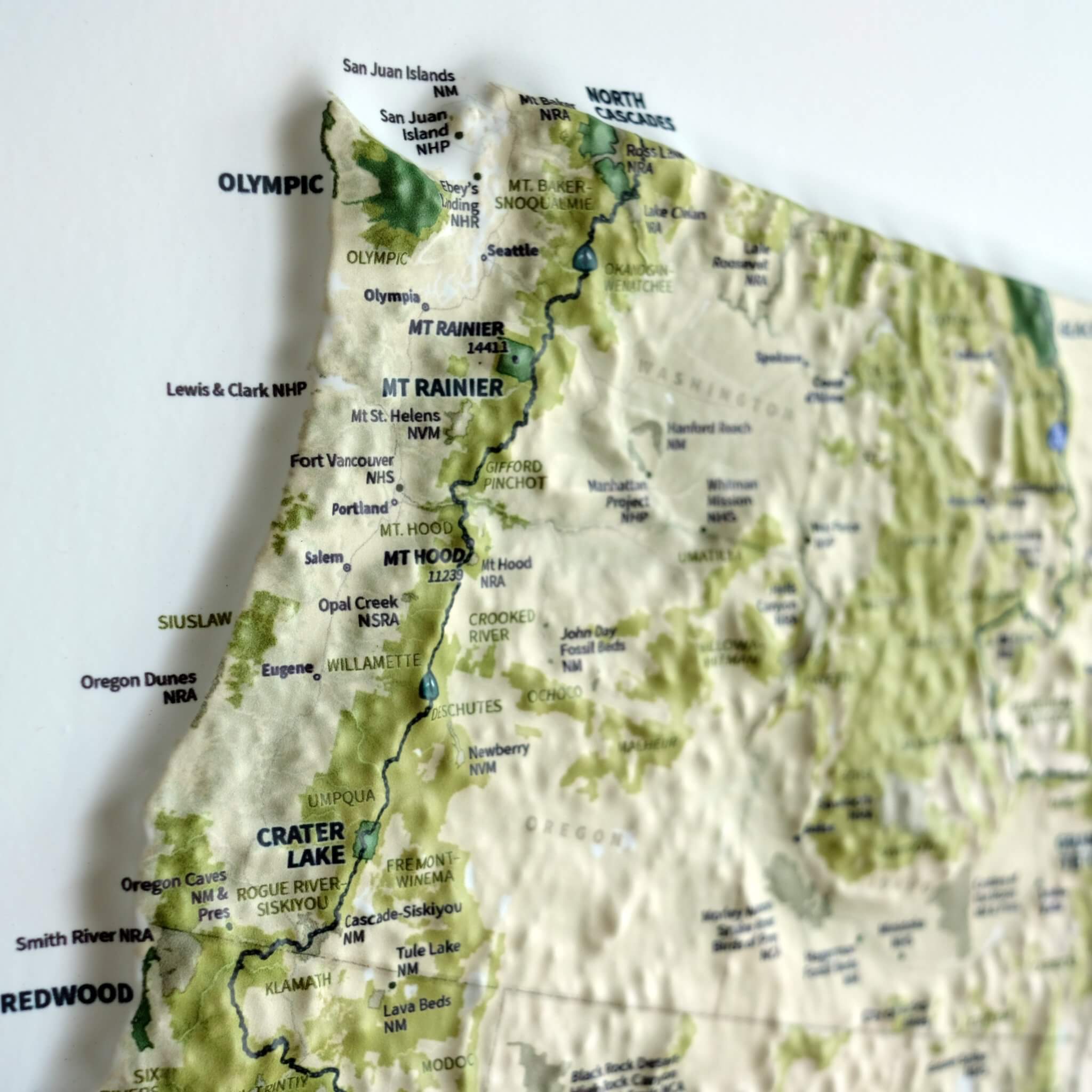 USA National Parks 3D Raised Relief Map - Muir Way - Natural Atlas