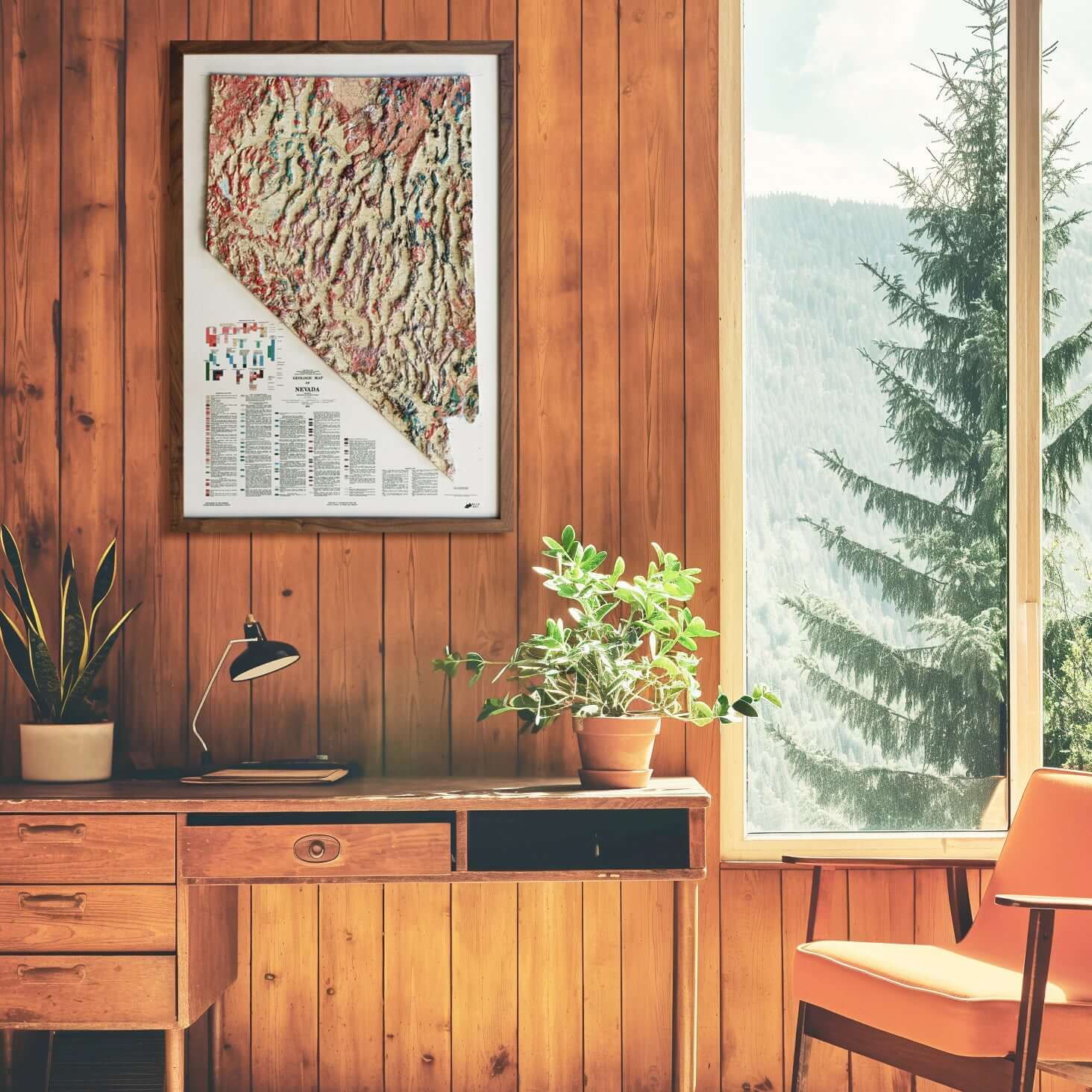 Nevada 1978 3D Raised Relief Map - Muir Way - 3D