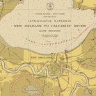 New Orleans to Calcasieu River East Section Nautical Chart 1939 - Muir Way - Vintage Map