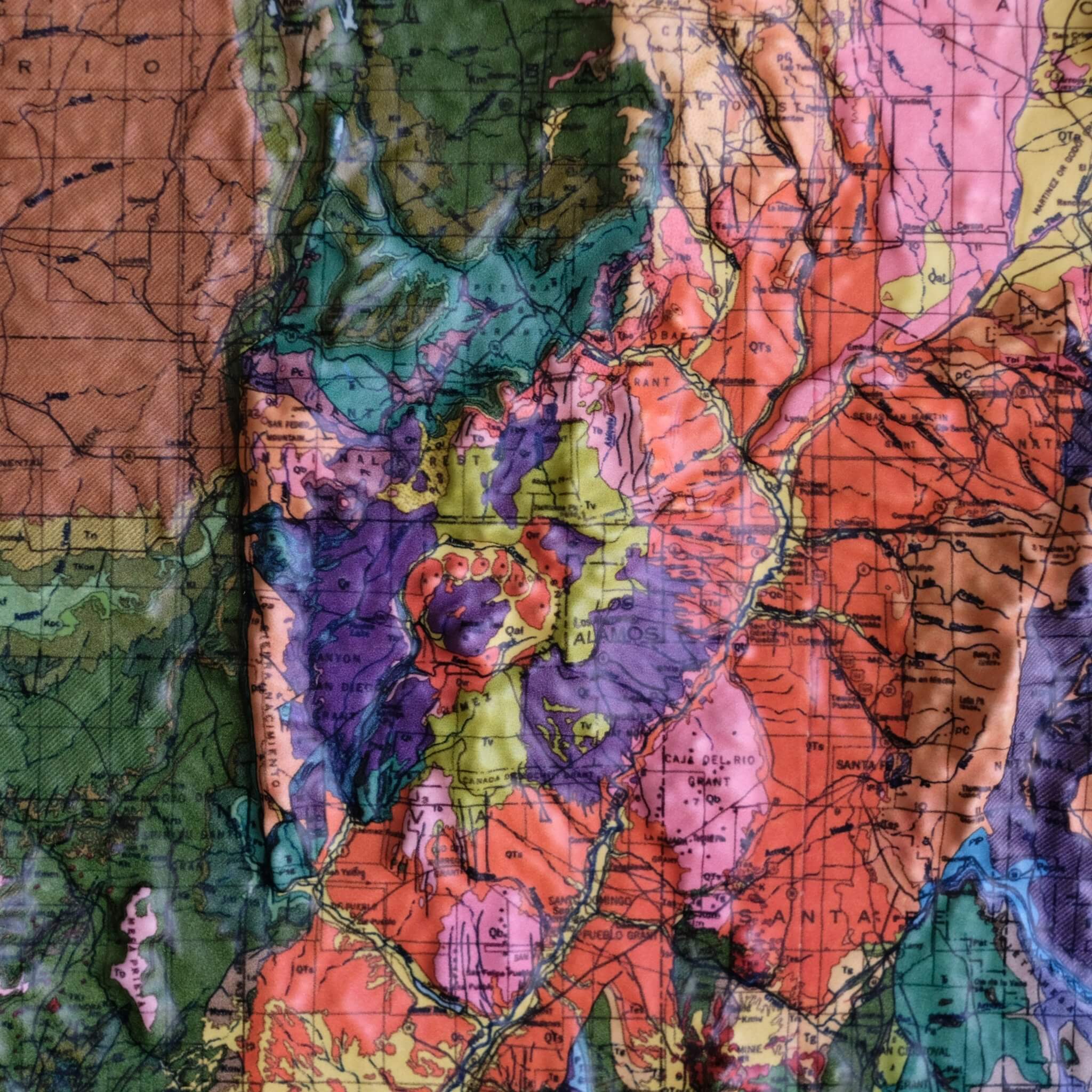 New Mexico 1965 3D Raised Relief Map - Muir Way - 3D