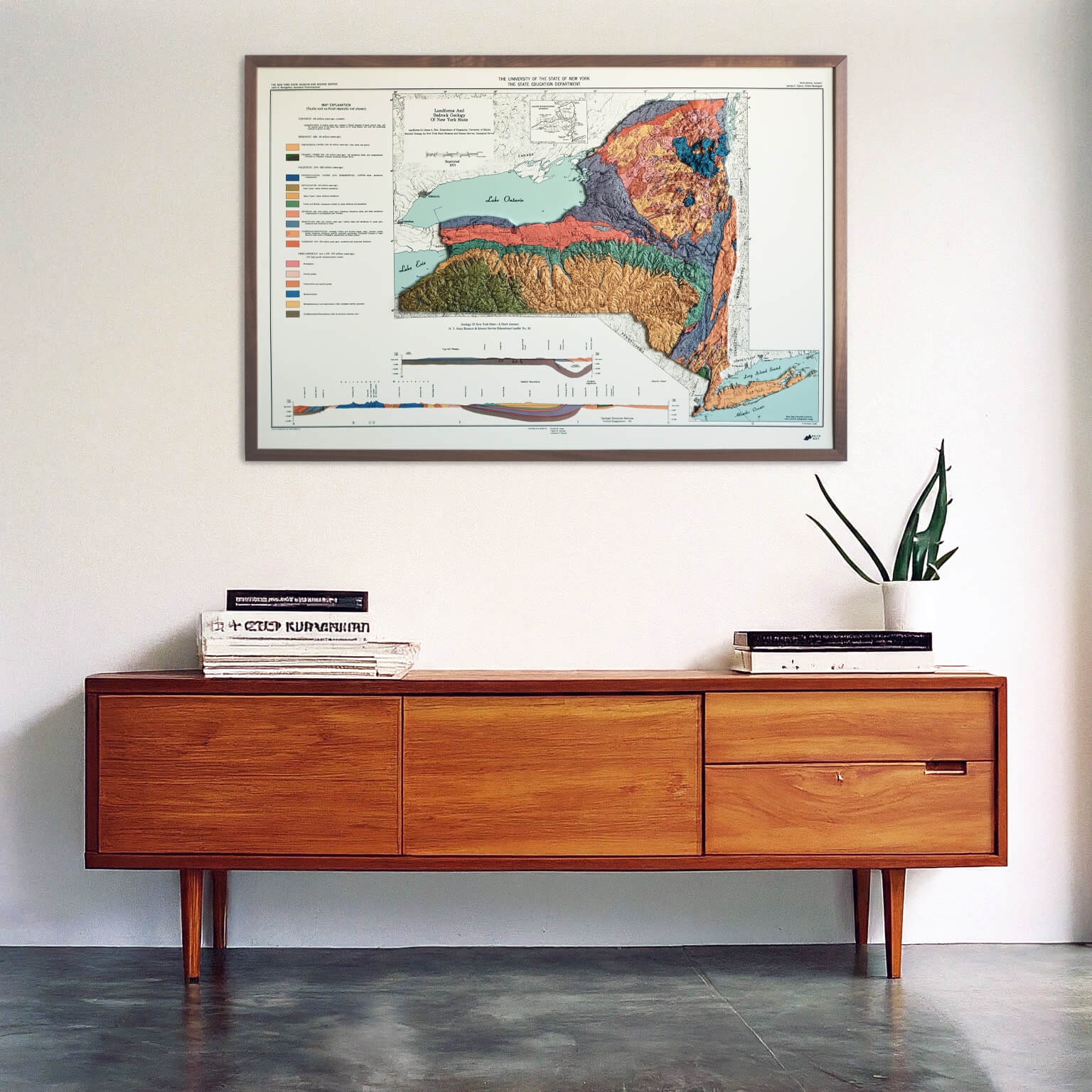 New York 1973 3D Raised Relief Map - Muir Way - 3D