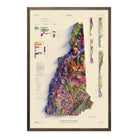 New Hampshire 1997 Shaded Relief Map - Muir Way - Vintage Relief