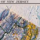 New Jersey 1974 Shaded Relief Map - Muir Way - Vintage Relief