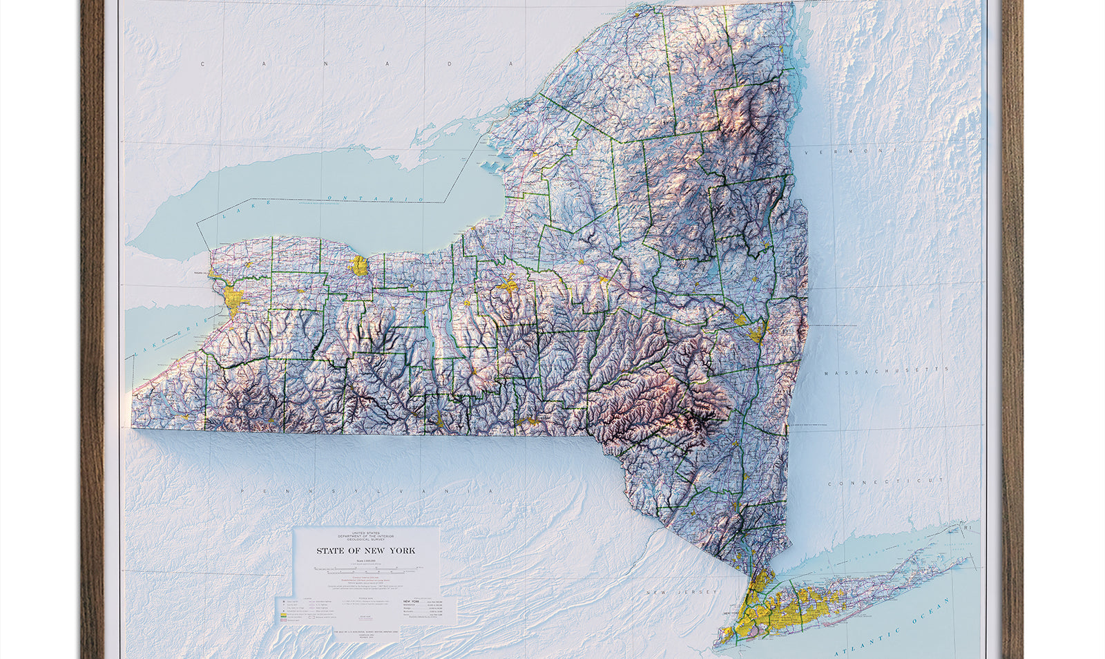 New York 1974 Relief Map