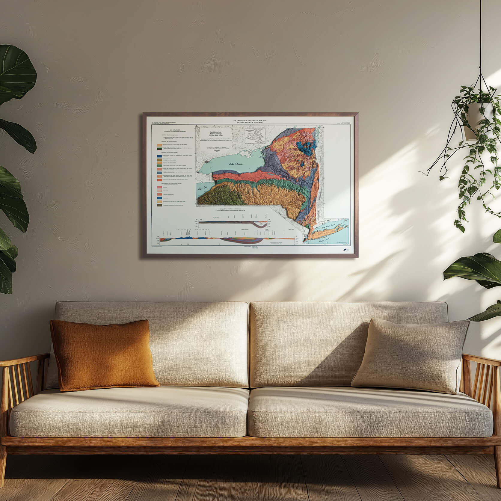 New York 1973 3D Raised Relief Map - Muir Way - 3D